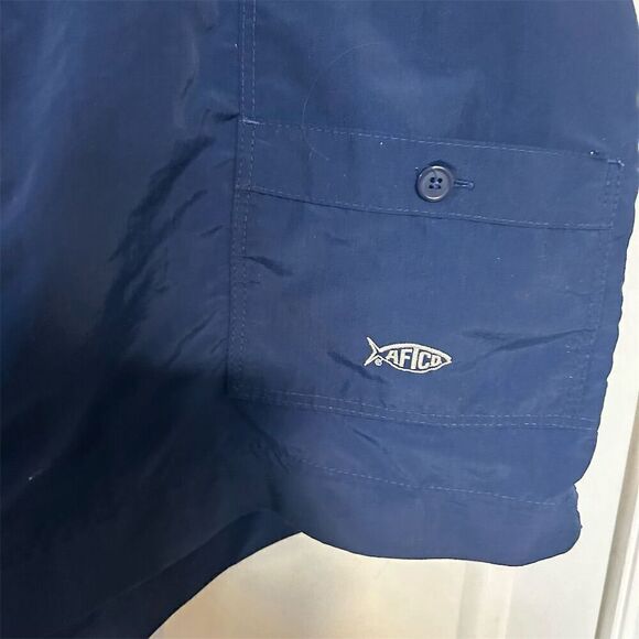 AFTCO Men's Cargo Fishing Shorts Navy Blue Size 44 Multiple Pockets - Picture 7 of 7